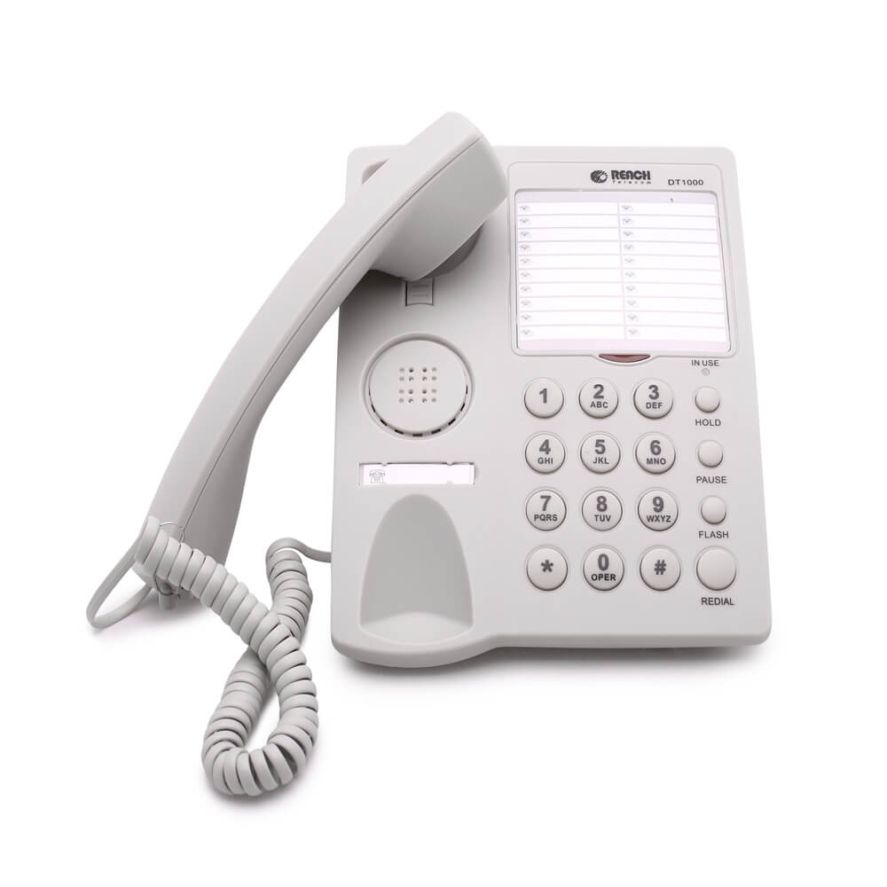 โทรศัพท์บ้าน โทรศัพท์สำนักงาน ยี่ห้อ REACH รุ่น DT-1000 LIGHT GREY_3